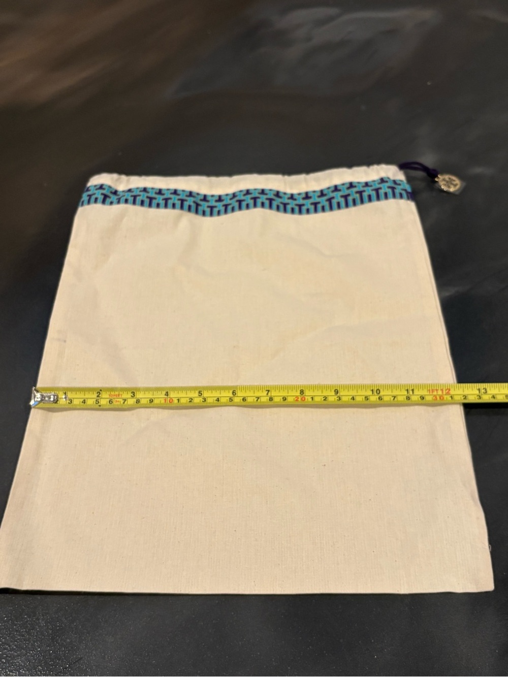 Tory Burch Drawstring Dust Bags Set Of 2 Blue Logo Trim Shoe Travel Storage - Picture 6 of 12